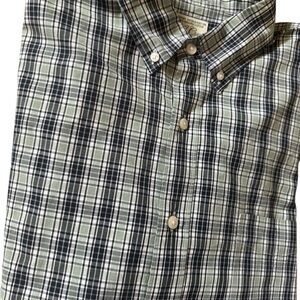 J Crew Mens Slim Fit Button Down Shirt Size XL Green Plaid Long Sleeve Organic